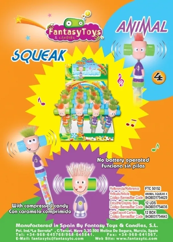 Fiche du produit Animal Squeak 4, référence FTC 50152