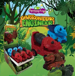 Cartoon Dino Engineer, construction vehicle by Fantasy Toys & Candies